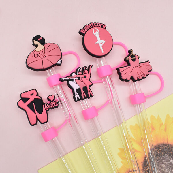 Wholesale Random 10pcs 8/10MM Ballet Series Dust Plug Straw Accessories