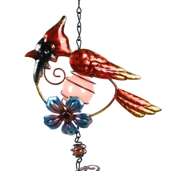 Wholesale Cross-border New Luminous Bird Wind Bell Fluorescent UV Shiny Ball Metal Bell Aluminum Alloy Tube Hanging Spot