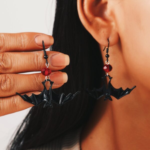 oly-199772e83769bb0dedc0ca1294dff498 Wholesale Cross-Border Retro Creative Gothic Bat Pendant Earrings Personalized Fashion Women's Jewelry Halloween Earrings