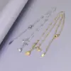 304 Stainless Steel Starfish Shell PVD Coated Zircon 18K Real Gold Plated Marine Style Simple Style Waterproof Non Tarnish Inlay Cable Chain Gold Multi Charms Necklace