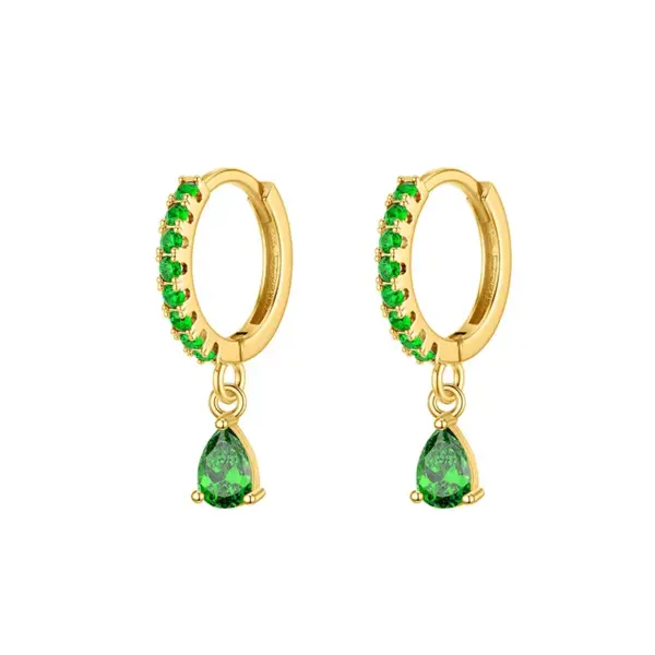 Wholesale 1 Pair Ig Style Streetwear Round Water Droplets Heart Shape Plating Inlay Copper Zircon White Gold Plated Gold Plated Drop Earrings