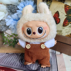 LBB-49 Dark Brown Overalls Set / Labubu is wearable in its first, second, and third generations.