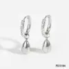 Wholesale PVD Coated Real Gold Plated 16K Gold White Gold Plated Water Droplets 304 Stainless Steel Elegant Modern Style Waterproof Non Tarnish Earrings