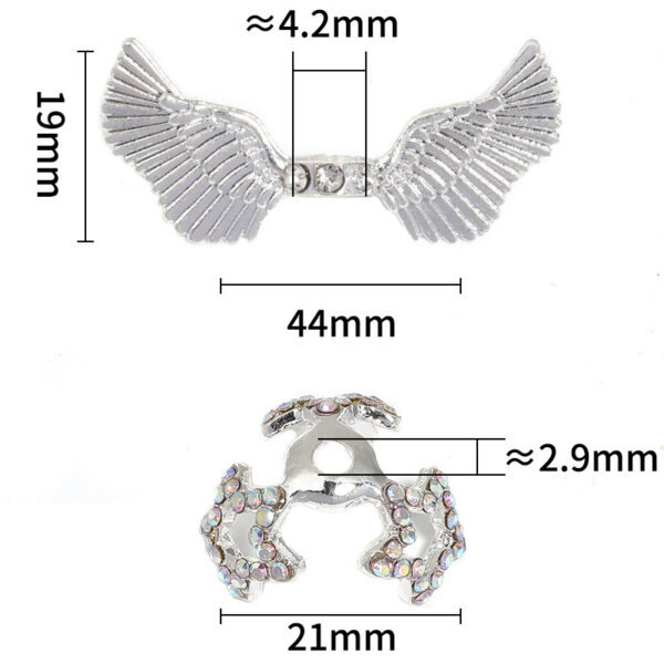 Wholesale Diamond-encrusted five-pointed star angel wing beaded bracelet