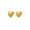 1 Pair Basic Simple Style Round Heart Shape Plating 304 Stainless Steel Ear Studs
