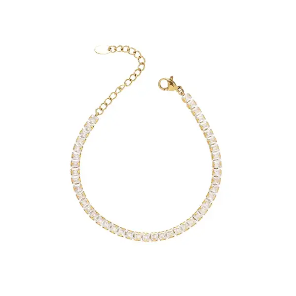 PVD Coated Real Gold Plated 18K Gold Solid Color 304 Stainless Steel Elegant Waterproof Non Tarnish 304 Stainless Steel Bracelets