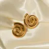 1 Pair IG Style Simple Style Solid Color Spiral 304 Stainless Steel 18K Gold Plated Stainless Steel Earrings