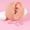 Wholesale 1 Piece Cute Star Moon Bear Plating Stainless Steel Ear Clips