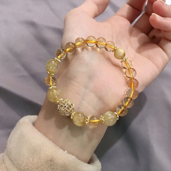 Wholesale vintage blonde yellow crystal high-grade retro natural crystal bracelet female minority design gift