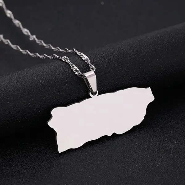 Wholesale Jewelry Vintage Style Classic Style Geometric Map 201 Stainless Steel Plating Pendant Necklace