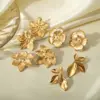 Wholesale 1 Pair Sweet Streetwear Flower Petal Flowers 304 Stainless Steel Imitation Gold Electroplating Ear Studs