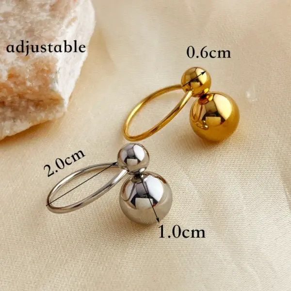 PVD Coated Real Gold Plated 18K Gold Solid Color 304 Stainless Steel Retro Luxurious Waterproof Non Tarnish Rings