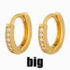 Wholesale 1 Pair Simple Style Geometric Round Inlaid Zircon Copper 18k Gold Plated Hoop Earrings
