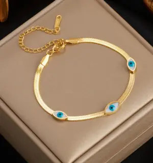Wholesale Retro Eye 304 Stainless Steel 18K Gold Plated Stainless Steel Bracelets In Bulk