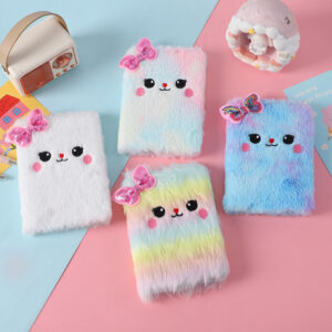 Wholesale Cartoon Plush Notebook Cute Girl's Bow Notepad