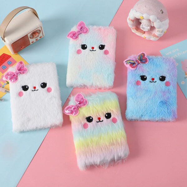 Wholesale Cartoon Plush Notebook Cute Girl's Bow Notepad
