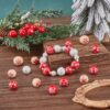 oly-19e9b5477e085783c3f8acbd33ea7403 Wholesale DIY Aessories Christmas Colorfulful Snowflake Wood Beads