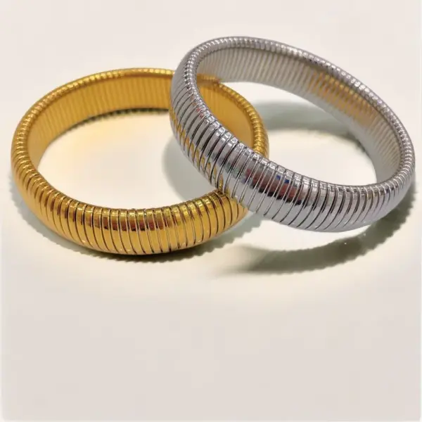 Wholesale Simple Style Solid Color Titanium Steel Plating Gold Plated Bangle