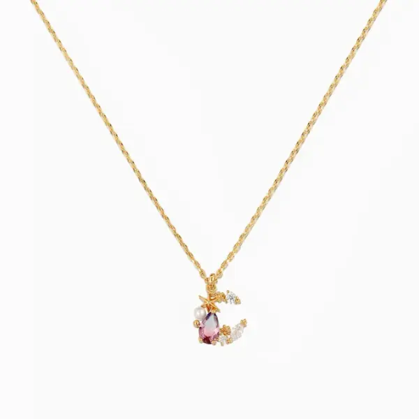 Wholesale Simple Gold Plated Star Moon Copper Necklace Wholesale Nihaojewelry