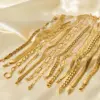 PVD Coated Real Gold Plated Solid Color 304 Stainless Steel Simple Style Waterproof Non Tarnish 304 Stainless Steel Bracelets