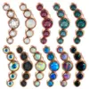 1 Piece Casual Hawaiian Cool Style Arc lishing Plating Inlay 304 Stainless Steel Opal Zircon 18K Gold Plated Ear Studs