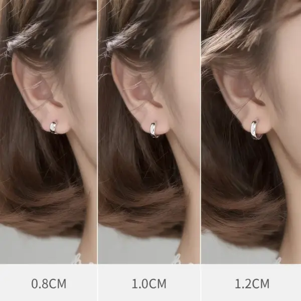 1 Pair Simple Style Solid Color Titanium Steel Earrings