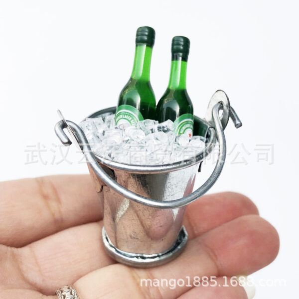 Wholesale 1:12 doll house dollhouse mini furniture model food play metal silver bucket trash can mop ~
