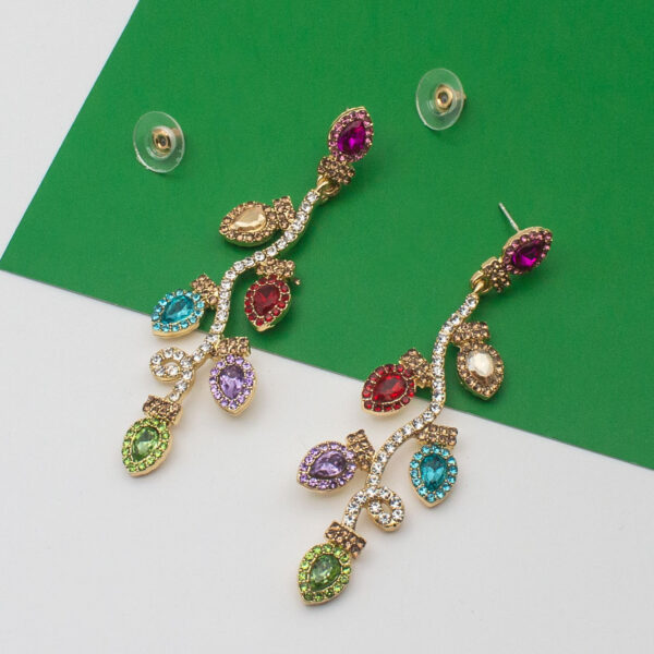 oly-19fbaa3a2fa19d065d00794b8e689fd1 Wholesale Christmas Bulb Rhinestone Earrings