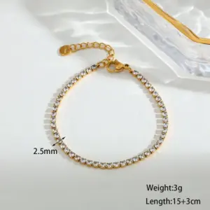 Gold and White Bracelet 2.5mm