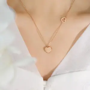 P221-B39 Six-Claw Diamond Rose Gold Necklace-41+5cm