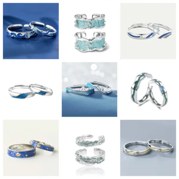 Wholesale Little Prince And Rose Couple Ring Epoxy Oath Of Eternal Love Wedding Ring Male And Female Friends Valentine's Day Gift