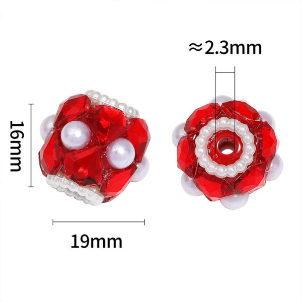 Wholesale DIY Heavy-duty Colored Diamond Pearl Beads with Through Holes