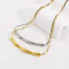oly-1a0bb7fdc20d1fe1b0b03d6184f5ba53 Wholesale PVD Coated 18K Gold Real Gold Plated Geometric 304 Stainless Steel Simple Style Waterproof Non Tarnish 304 Stainless Steel Necklace