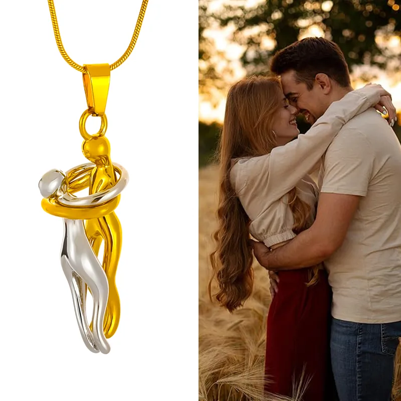 Wholesale Ion Plating (IP) 18K Gold Plated Human 304 Stainless Steel Cute Simple Style Classic Style Waterproof Non Tarnish 304 Stainless Steel Neckla