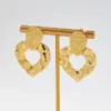 Vintage INS Style European And American 304 Stainless Steel Embossed Hammered Round Heart Leaf Irregular Casual Women's Earrings