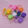 Wholesale Random 10pcs 3D color love 10MM dust plug straw accessories