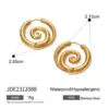 304 Stainless Steel Spiral Circle PVD Coated 18K Real Gold Plated Real Gold Plated 18K Gold IG Style Waterproof Non Tarnish Gold Earrings