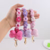 Wholesale Ins Cotton-Filled Bow Mobile Phone Pendant Braided Mobile Phone Chain Small Daisy Flower Braided Rope Keychain Bag