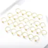 Wholesale PVD Coated Real Gold Plated Letter Stainless Steel Simple Style Waterproof Non Tarnish Rings