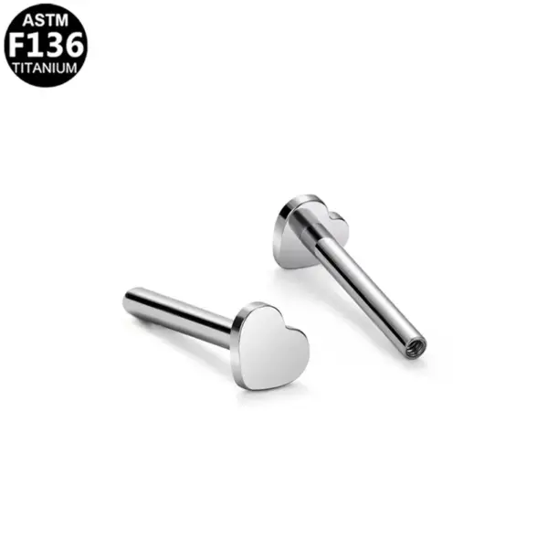 1 Piece Lip Rings Simple Style Star Heart Shape Titanium Alloy Plating 14K Gold Plated White Gold Plated Lip Rings Ear Cartilage Rings & Studs