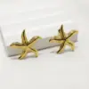 Wholesale 304 Stainless Steel Starfish Ion Plating (IP) Golden Plated Elegant Retro Waterproof Non Tarnish Gold Silver Ear Studs