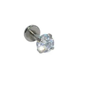 Steel White and round Zirconium / 1.2x8x3mm