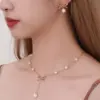 Wholesale Jewelry Simple Style Classic Style Bow Knot 304 Stainless Steel Artificial Pearls 18K Gold Plated Jewelry Set