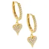 Wholesale Fashion Heart Copper Artificial Gemstones Earrings