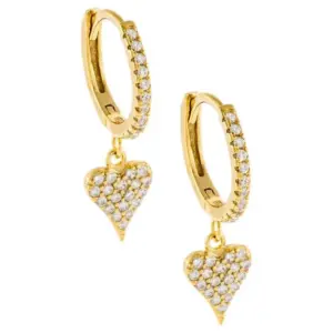 Wholesale Fashion Heart Copper Artificial Gemstones Earrings