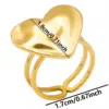 Wholesale PVD Coated Real Gold Plated 18K Gold Heart Shape 304 Stainless Steel Simple Style Waterproof Non Tarnish Open Rings