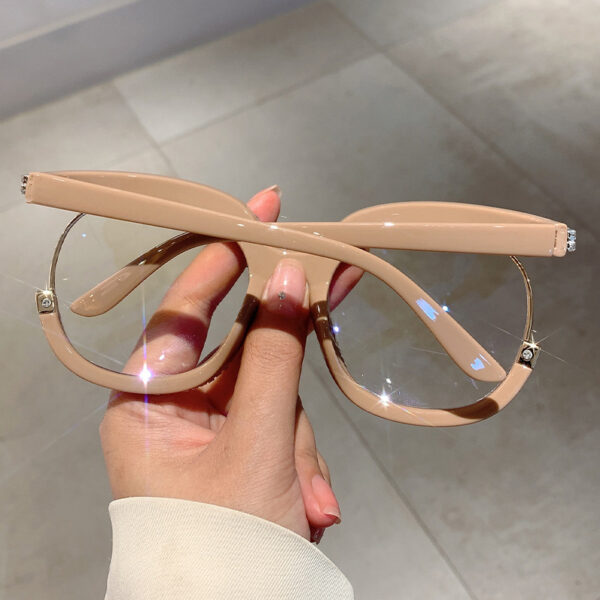 Wholesale Factory direct net red with European and American big frame flat mirror fashion personality double row diamond frame glasses