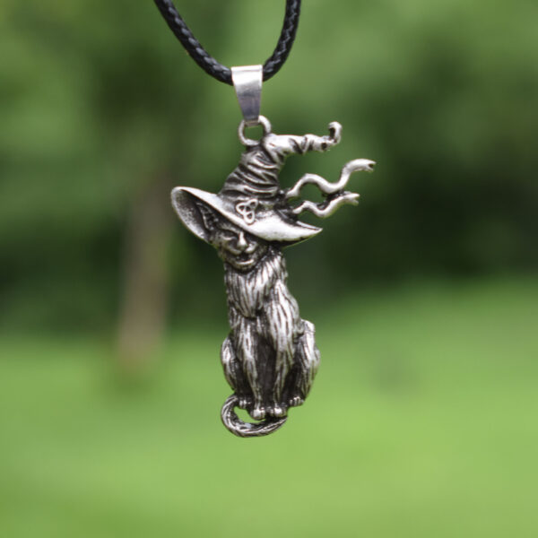 Wholesale Halloween Special: Witchcraft Celtic Black Cat Necklace for Witchcraft Lovers and Cat Lovers