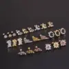 oly-1a3b1ee0524a2ed904f71dc1e30b7b25 Wholesale 316L Stainless Steel Copper Zircon Ear Cartilage Rings & Studs Flower Waterproof Non Tarnish Surgical Steel Women'S
