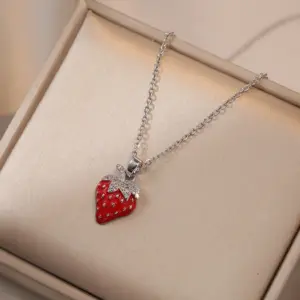 X1961 Steel Strawberry Necklace {Pendant Together}